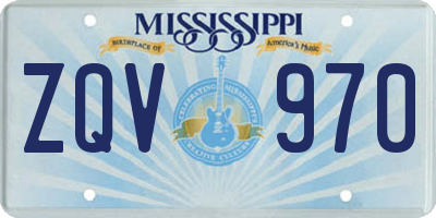 MS license plate ZQV970