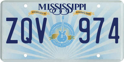 MS license plate ZQV974