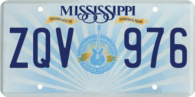 MS license plate ZQV976