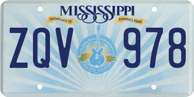 MS license plate ZQV978