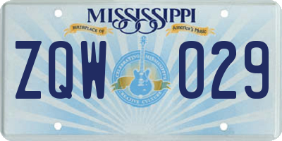 MS license plate ZQW029