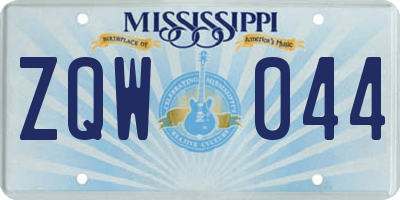 MS license plate ZQW044