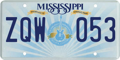 MS license plate ZQW053