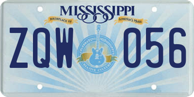 MS license plate ZQW056