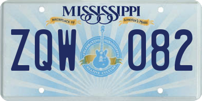 MS license plate ZQW082