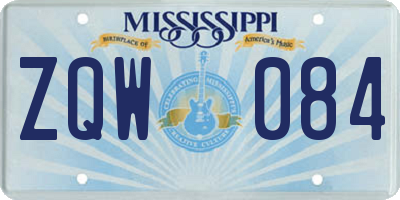 MS license plate ZQW084
