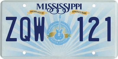 MS license plate ZQW121