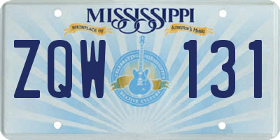 MS license plate ZQW131