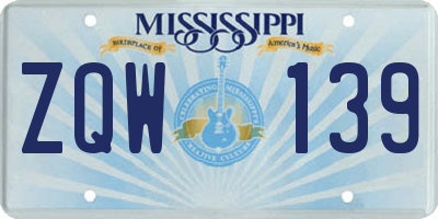 MS license plate ZQW139