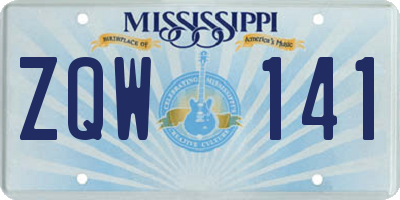 MS license plate ZQW141