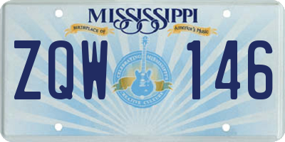 MS license plate ZQW146