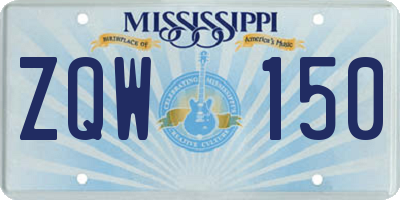 MS license plate ZQW150