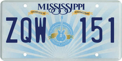 MS license plate ZQW151