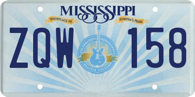 MS license plate ZQW158