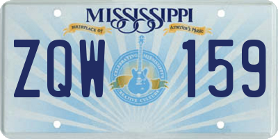 MS license plate ZQW159