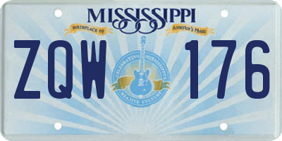 MS license plate ZQW176