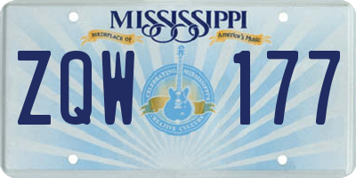 MS license plate ZQW177