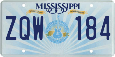 MS license plate ZQW184