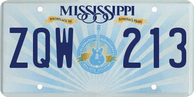 MS license plate ZQW213