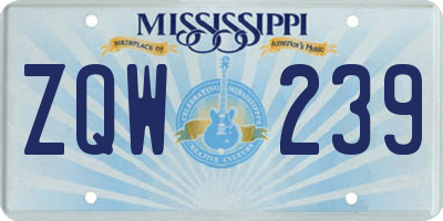 MS license plate ZQW239