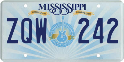 MS license plate ZQW242
