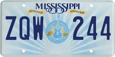 MS license plate ZQW244