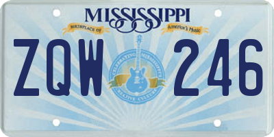 MS license plate ZQW246