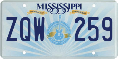 MS license plate ZQW259