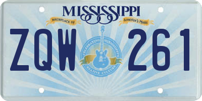 MS license plate ZQW261