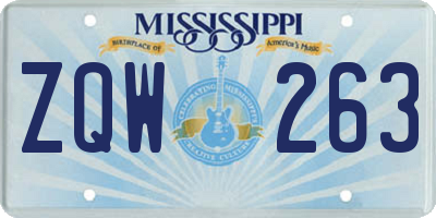 MS license plate ZQW263