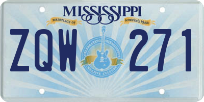 MS license plate ZQW271