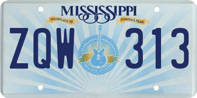 MS license plate ZQW313