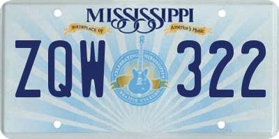 MS license plate ZQW322