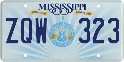 MS license plate ZQW323