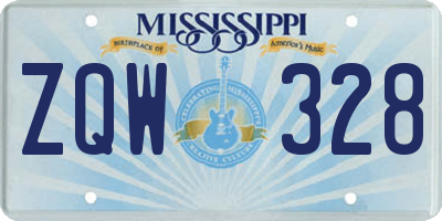 MS license plate ZQW328
