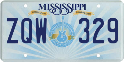 MS license plate ZQW329