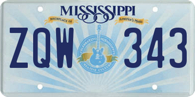 MS license plate ZQW343