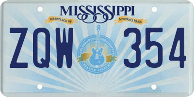 MS license plate ZQW354
