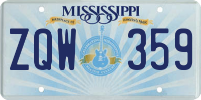 MS license plate ZQW359