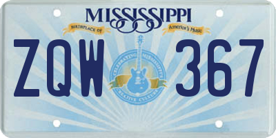 MS license plate ZQW367