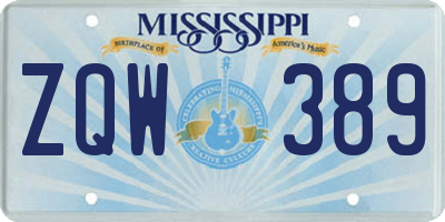 MS license plate ZQW389