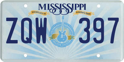MS license plate ZQW397