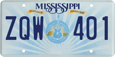 MS license plate ZQW401