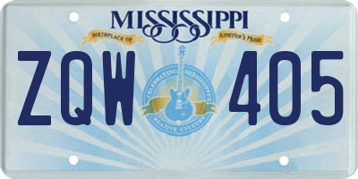 MS license plate ZQW405
