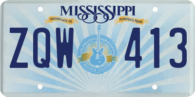 MS license plate ZQW413