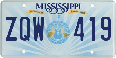 MS license plate ZQW419