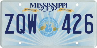 MS license plate ZQW426