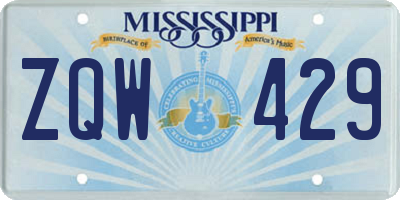 MS license plate ZQW429