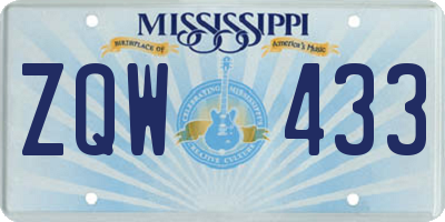 MS license plate ZQW433