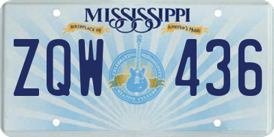 MS license plate ZQW436